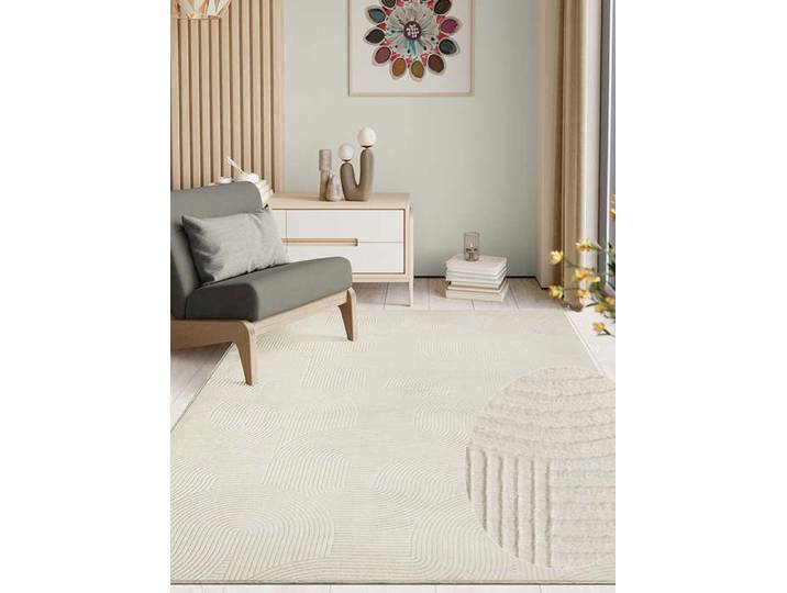 Tapis Salon - THE CARPET - Rio - Crème - 140x200 cm - Antidérapant