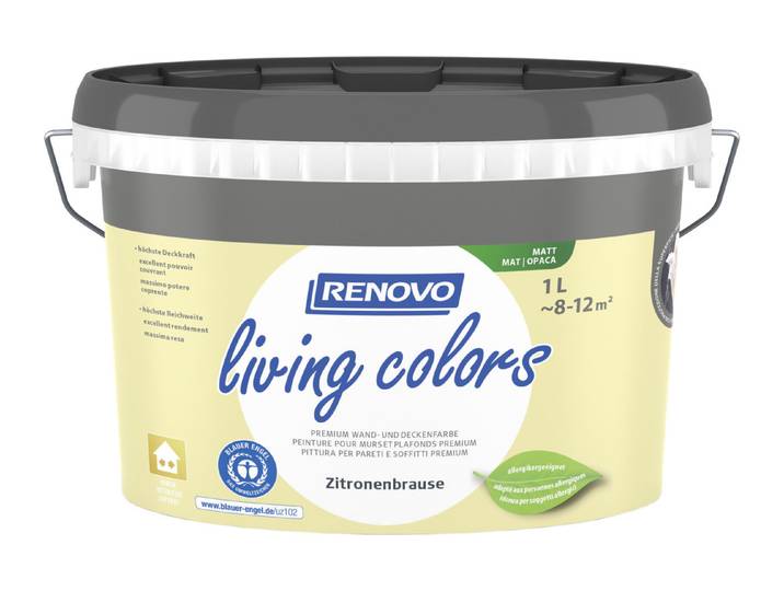 Renovo Living Colors Wand- und Deckenfarbe 1 l Zitronenbrause