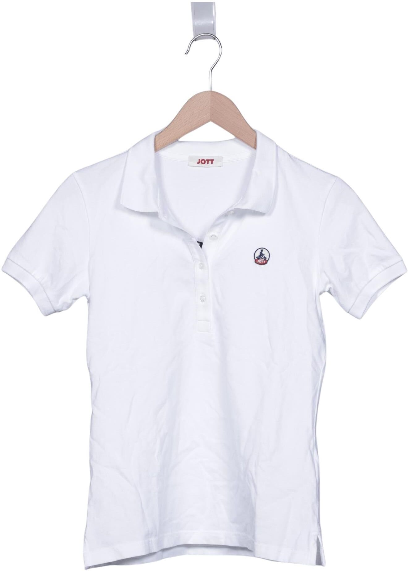 Jott Damen Poloshirt, Weiß, Gr. M, Baumwolle / Elasthan - Second Hand