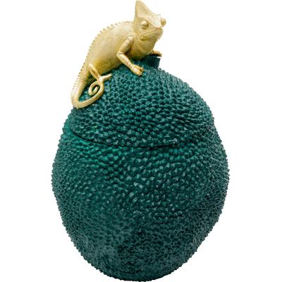 Dose KARE DESIGN "Dekodose Jackfruit Chameleon 41cm", grün, B:26cm H:41cm T:27cm, Polyresin (Kunststein), Aufbewahrungsboxen, ideal für Schmuck, Schlüssel, Kleingeld, Haargummis u.a. Kleinteile