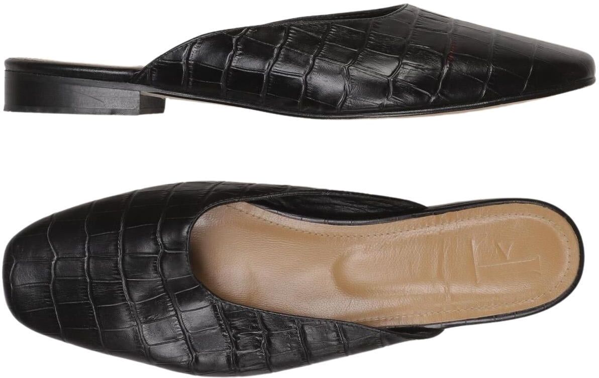 Flattered Damen Sandalen, Schwarz, Gr. EU 39, Leder - Second Hand