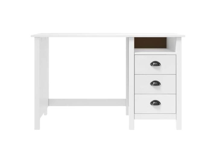 HKLGBVCR Schreibtisch Hill 3 Schubladen 120 x 50 x 74 cm Massivholz Kiefer Arbeitstisch, integriertes Regal, Dokumentenaufbewahrung, Arbeitszimmer, Kinderzimmer, einfache Reinigung