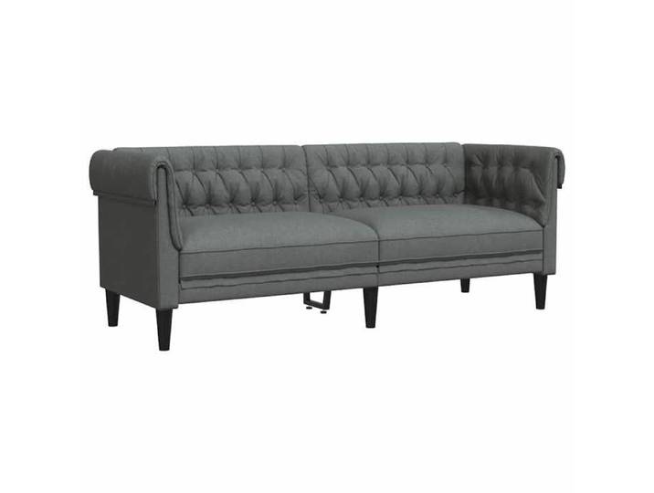 (Promo 2026)CANAPÉ FIXE Gris - SHIELD - Canapé Chesterfield 3 places - Sofa pour 3 personnes - gris foncé tissu 1263421