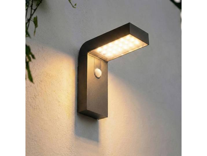 Aussenwandleuchte mit Bewegungsmelder Aurino PRIOS, schwarz, Aluminium