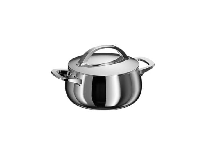BergHOFF Home Kochtopf klein (18cm)– Edelstahl Topf mit Deckel – Kochtopf für alle Herdarten inkl. Induktion – Schmortopf - spülmaschinengeeignet & Ofenfest