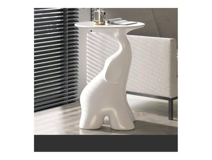 NIUHUAHUI Teetisch, Moderner Couchtisch, Wohnzimmer-Akzent-Beistelltisch mit stabilem Metallrahmen(White)