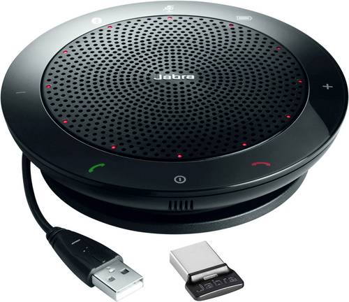 Jabra Speak 510+ MS (inkl. Link 370 Mini USB Adapter) Konferenzlautsprecher Bluetooth, USB-A (USB 2.0) Schwarz