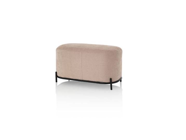 Banc en métal et tissu rose