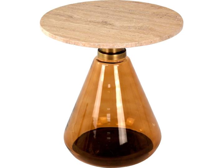 Beistelltisch PAROLI, braun (bronze, beige), B:45cm H:45cm T:45cm, Tische, Beistelltisch