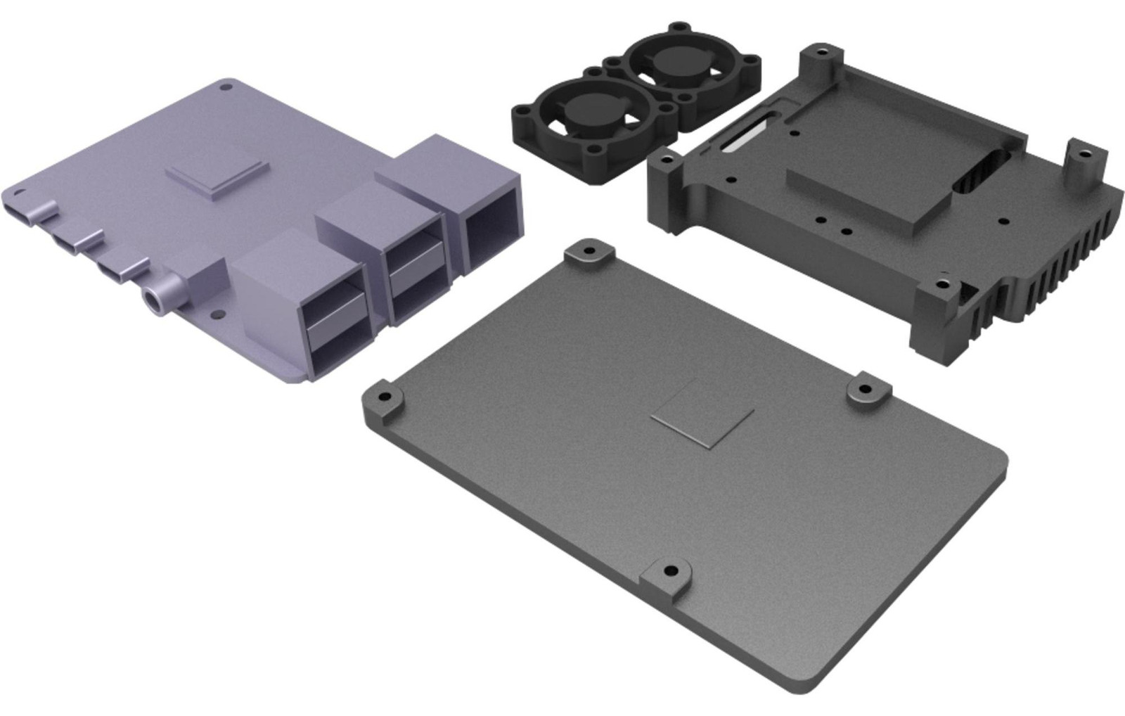 Joy-iT Aluminiumbehuizing met ventilator voor Raspberry Pi 4
