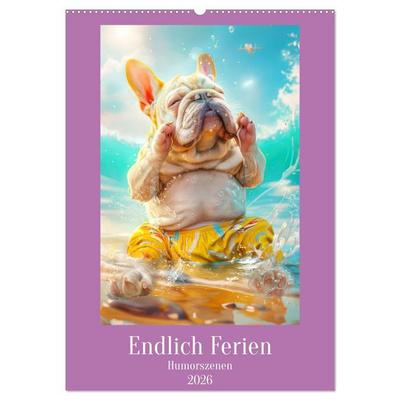 Endlich Ferien - Humorszenen (Wandkalender 2026 DIN A2 hoch), CALVENDO Monatskalender