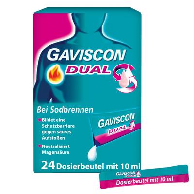 Gaviscon Dual 500mg/213mg/325mg Susp.z.Einn.Btl. 24x10 ml Suspension