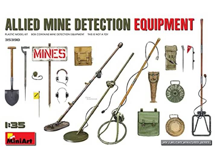 Miniart MIN35390 1:35 - Geallieerde Mijndetectie Apparatuur Schaal Model kit, Ongelakt