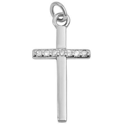 Kreuzanhänger AKZENT "Mojdeh" 925 Sterlingsilber/ rhodiniert, langlebig", silber (silberfarbig), Schmuckanhänger, Damen, Silber 925 (Sterlingsilber)