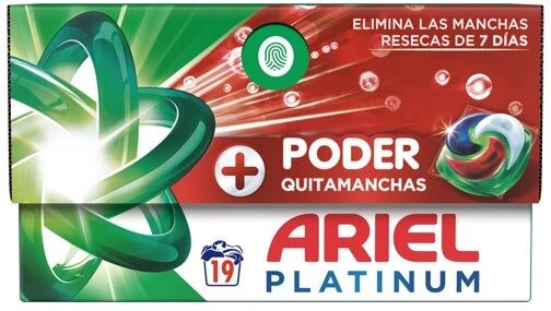 ARIEL Cápsulas Extra Poder Quitamanchas 19 Ud