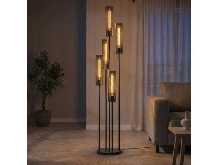 Lampadaire moderne à tubes LED 5 lumières - Vertigo