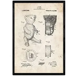 POSTER Teddybär Patent A3 Rahmenlos