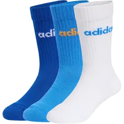3er Pack adidas Linear Crew Socken Kinder KE7087 - white/ray blue/team royal blue 31-33