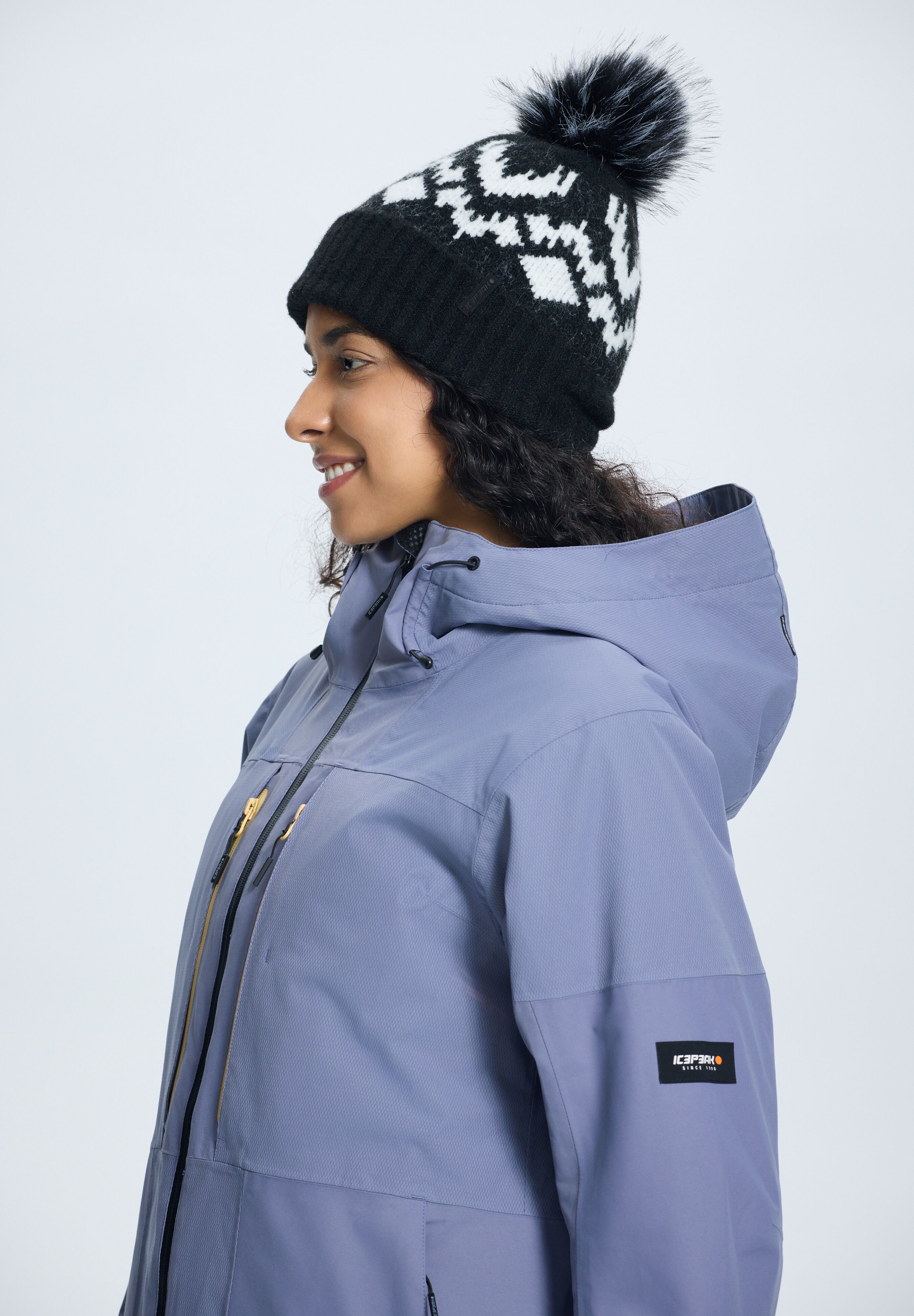 Skijacke ICEPEAK "ICEPEAK CAVOUR", Damen, Gr. 40, lila (lavender), Obermaterial: 100% Polyester. Futter: 100% Polyester. Wattierung: 100% Polyester, normal, Jacken Skijacke, für Damen, wasserdicht, mit verschweissten Nähten, atmungsaktiv lavender 40