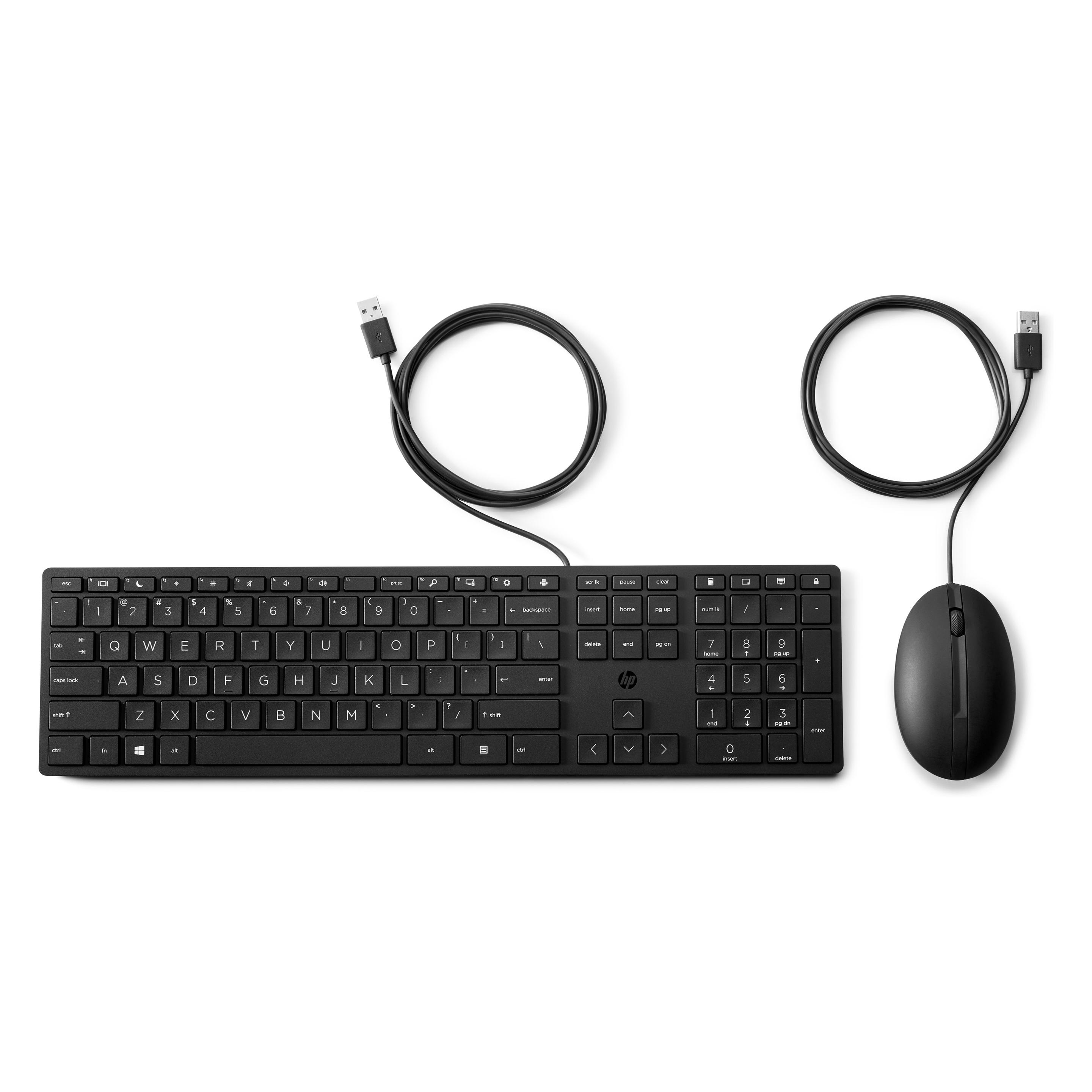 HP Wired Desktop 320MK Maus und Tastatur (DE, Kabelgebunden) (9SR36AA#ABB)