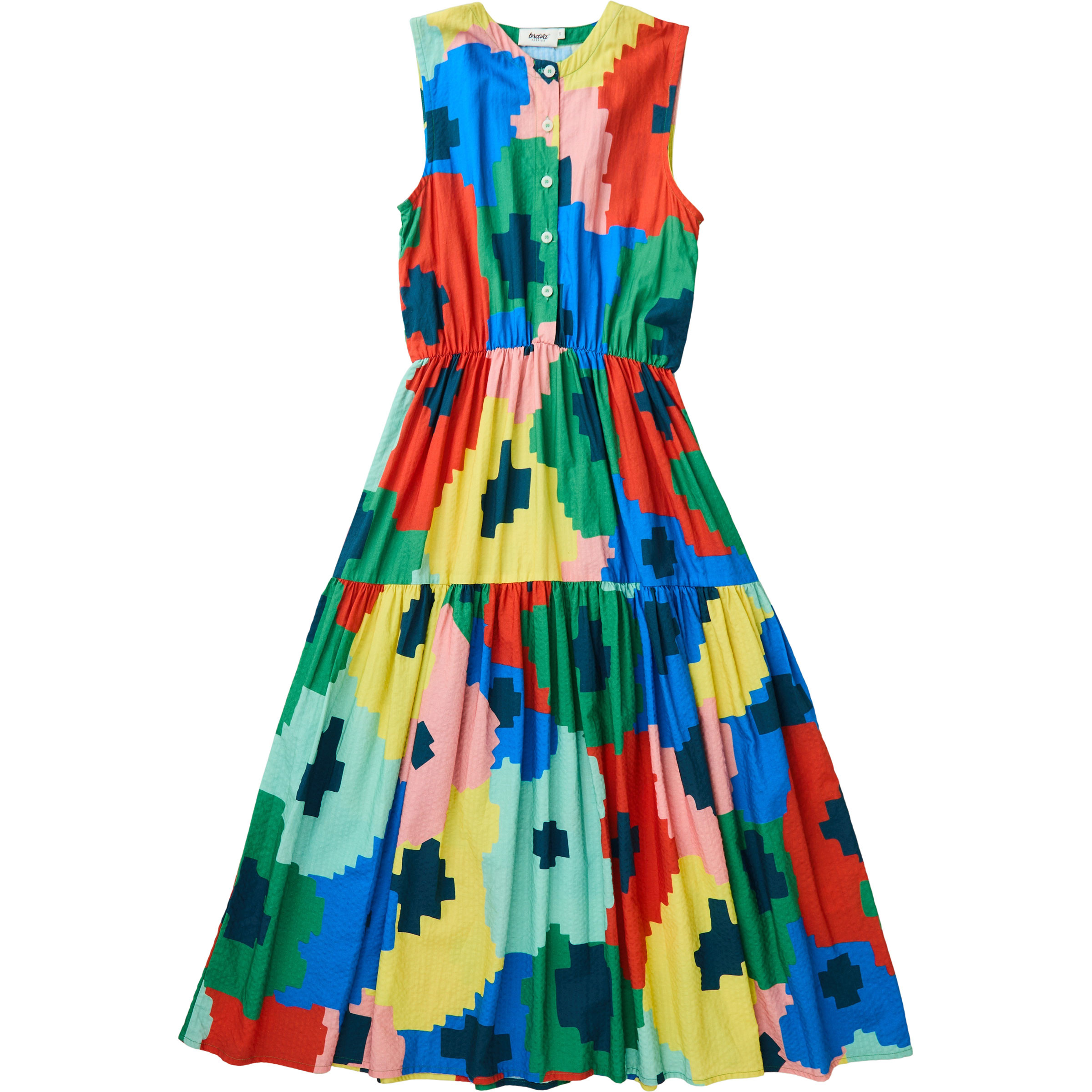 Brava Fabrics Maxi Flowers Kleid Damen Kleider weiss Größe M Lifestyle Widerstandsfähig