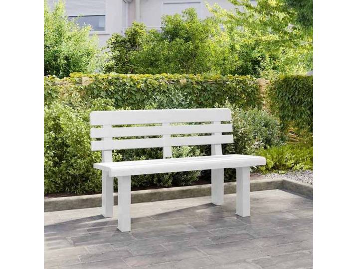 Banc de jardin - - blanc - polypropylène - 110x52x71 cm - Charge maximale 120 kg ttd51e