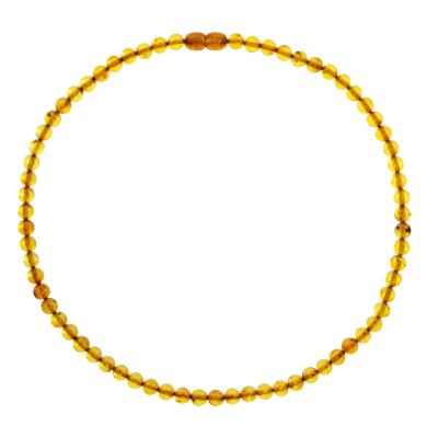 Kette ohne Anhänger OSTSEE-SCHMUCK "- Kugel 6 mm - Bernstein -" Gr. 50, braun (braun, bernsteinfarben), Halsketten, Damen, 50, Bernstein