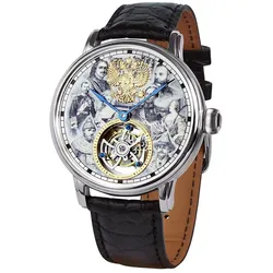 Poljot International 3400.T-DYN-1 Herrenuhr Tourbillon Dynasty Schwarz