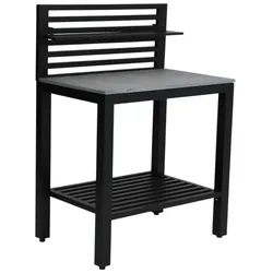 Outdoor Küche Bellac von Brafab aus Aluminium und Stein, modern, schwarz, Theken-Element mit Regal