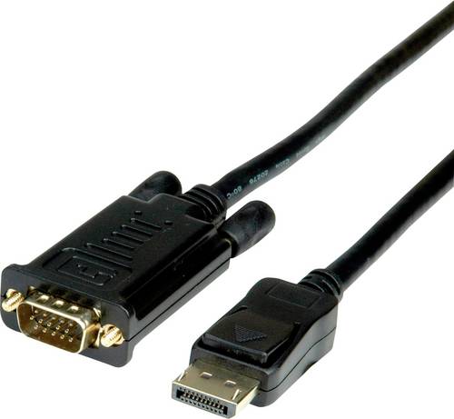 Value DisplayPort / VGA Adapterkabel DisplayPort Stecker, VGA 15pol. Stecker 3.00 m Schwarz 11.99.5803 DisplayPort-Kabel