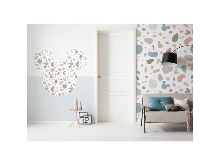 home24 Fotobehang Mickey Head Terrazzo Bambino Ø 125cm meerdere kleuren