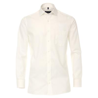 Businesshemd CASAMODA "CASAMODA Businesshemd extra langer Arm 69cm uni", Herren, Gr. 42, Normalgrößen, weiß (weißbeige), 100% Baumwolle, unifarben, comfort fit, Hemden