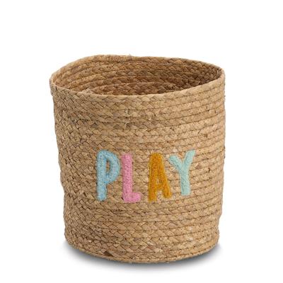 Aufbewahrungskorb ZELLER PRESENT "Aufbewahrungskorb, Wasserhyazinthe", braun (bunt), B:26cm H:28cm T:26cm Ø:26cm, Geflecht Wasserhyazinthe, Aufbewahrungsboxen, Moderner Schriftzug