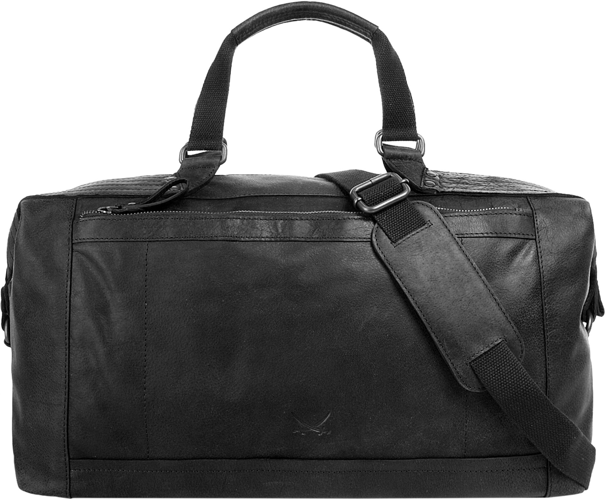 Reisetasche SANSIBAR "SANSIBAR Damen, Herren echt Leder", Gr. B/H/T: 47cm x 26cm x 24cm onesize, schwarz, Leder, gepflegt, Taschen Reisetasche, echt Leder