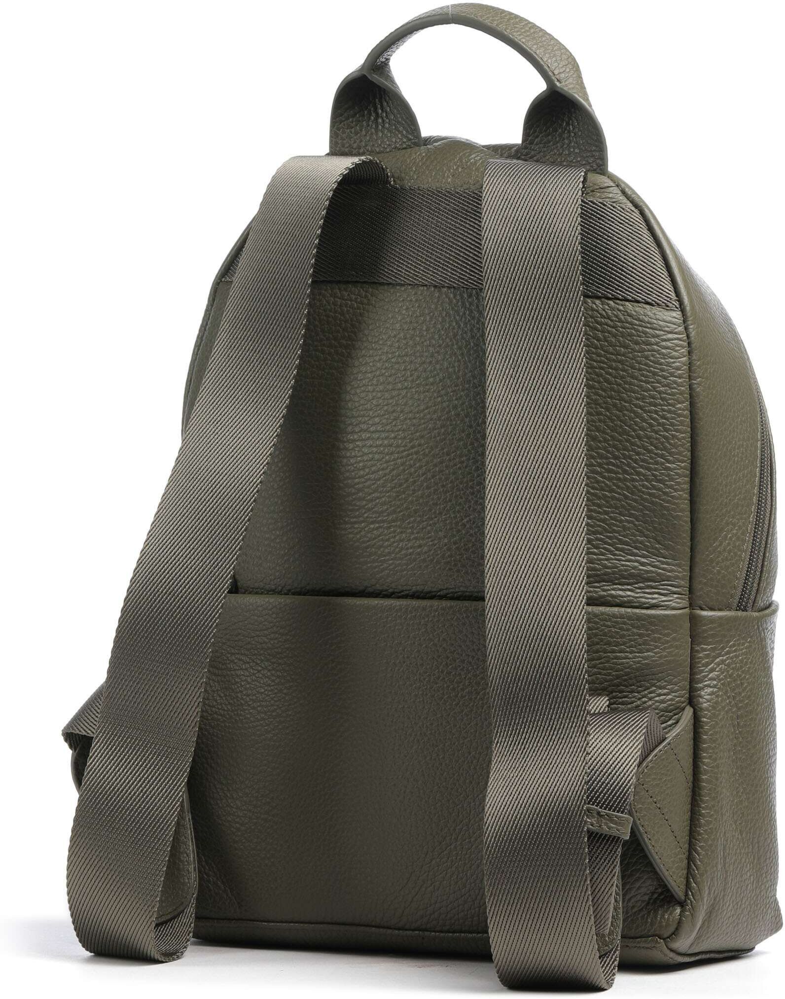 Mandarina Duck Mellow Leather Rucksack aus Leder, oliv