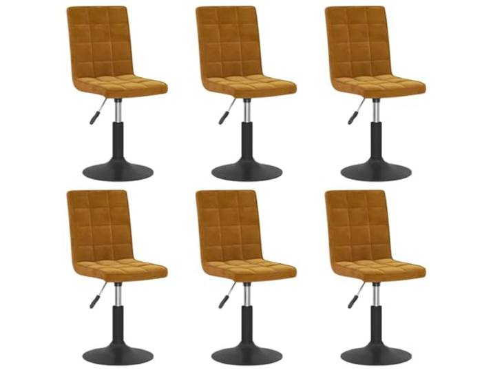 LMTYOENFG Esszimmerstühle 6er Set Drehbar Höhenverstellbar Samt Braun Stabile Küchenstühle aus Samt mit Schaumstoff-Polsterung und Stahlfuß. Flexibel anpassbar für Küche und Esszimmer.