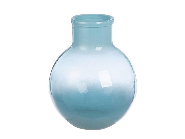 Dekovase Novelle, Hellblau, Glas, 31 cm, auch für frische Blumen geeignet, Dekoration, Vasen, Glasvasen