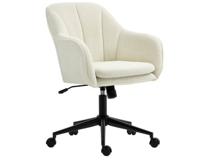 Chaise bureau velours beige dossier incurvé coiffeuse salon ou chambre - Design élégant et confortable - 63x60x94cm