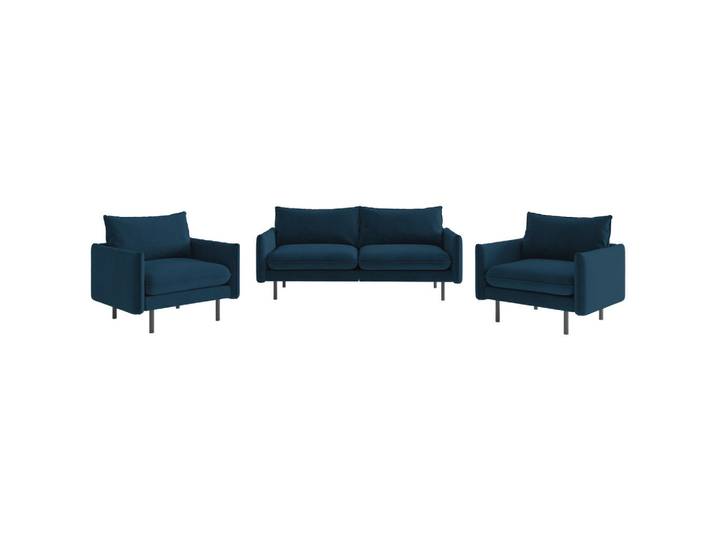 Livetastic Sitzgarnitur, Blau, 215x85x92 cm, Made in EU, Wohnzimmer, Sofas & Couches, Sitzgarnituren