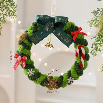 Inspired Deals Festive Mini Christmas Tree Tabletop Christmas Decoration Plush Hanging Ornament Small Flower Ring