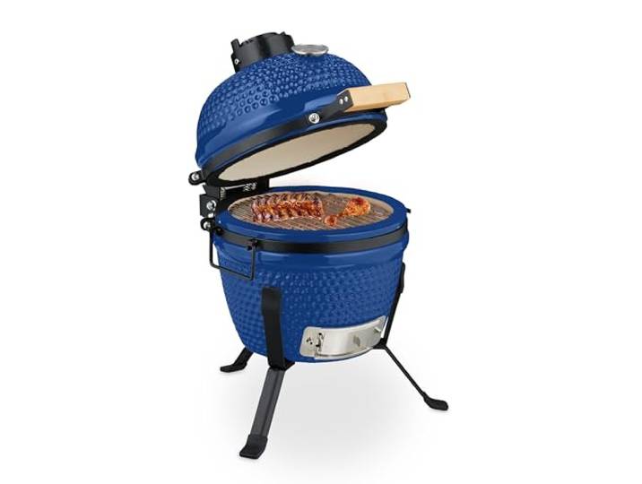 Relaxdays Kamado Grill, Ø 32 cm, Keramikgrill mit Thermometer bis 450°C, BBQ, Grillen, Kochen & Backen, Smoker, Farbwahl