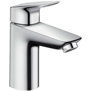 hansgrohe Waschtischarmatur Logis 100, 71107000, verchromt, 16,3 cm hoch, aus Messing, mit Push Open Ablaufgarnitur