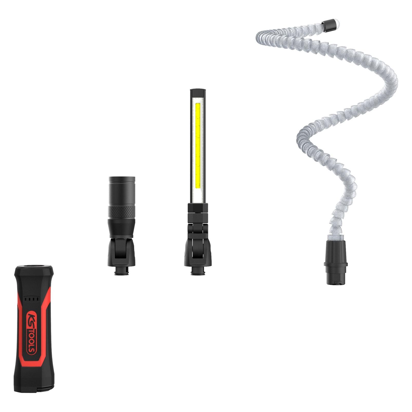 KS Tools - eQi UltimateBEAM 3in1 Quick-Lock Arbeitsleuchten-Set, 4-tlg (1100 lm) (150-4600)