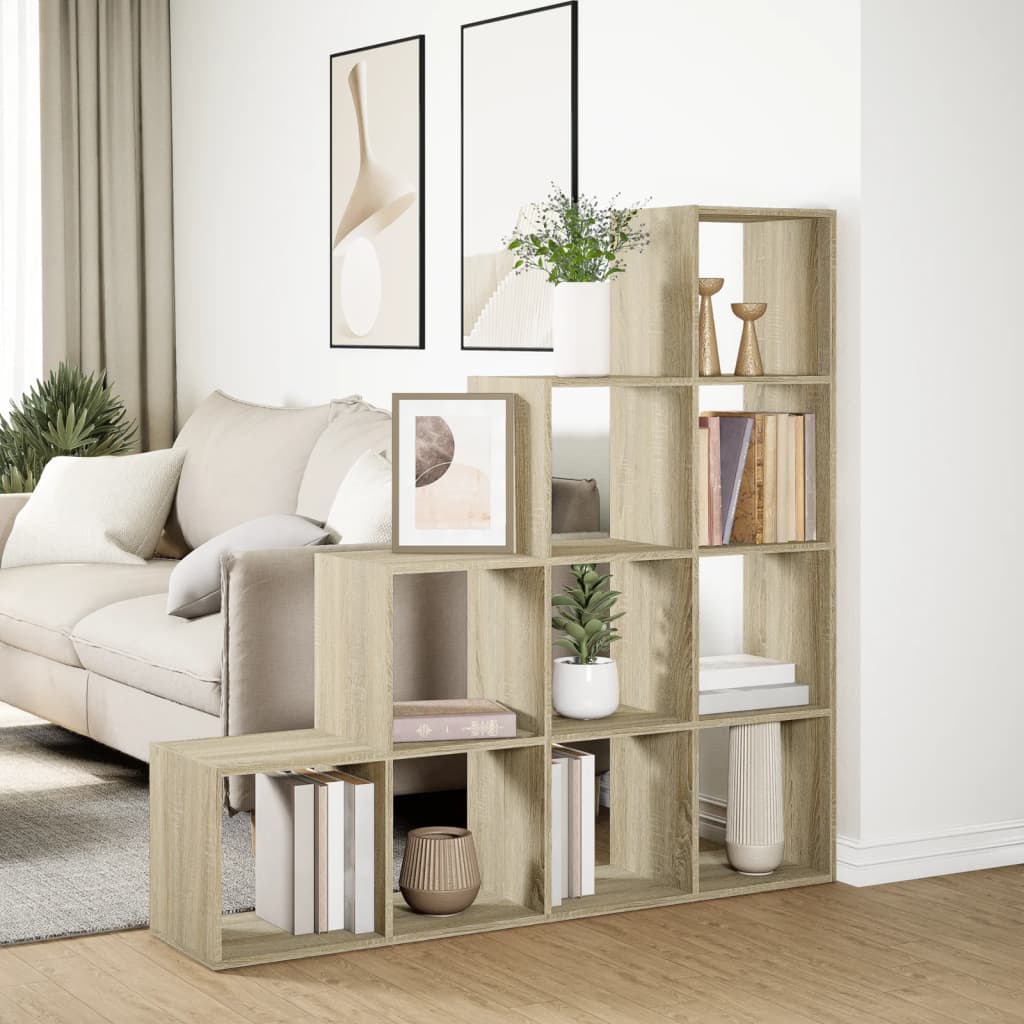 vidaXL Étagère séparatrice de pièce 4 niveaux chêne sonoma