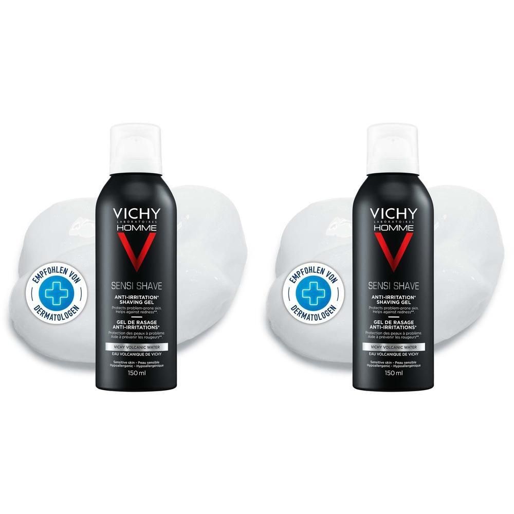 Vichy Homme Rasiergel Anti-Hautirritationen 2x 2x150 ml Gel