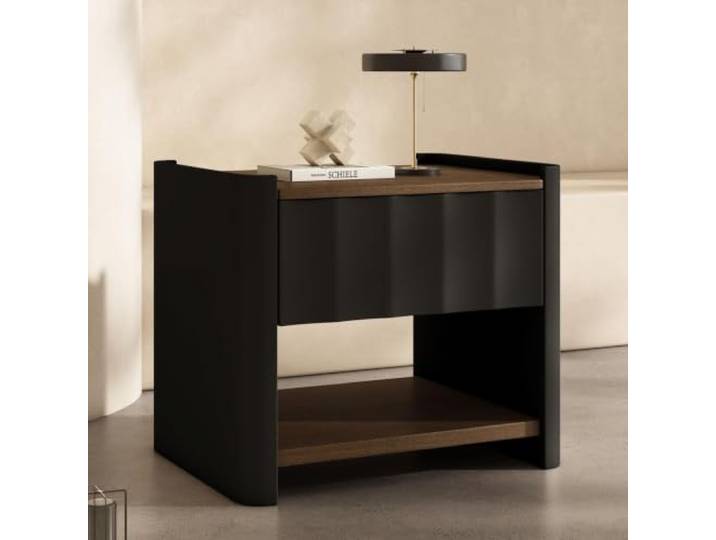 Nachttisch Modern Holz Mikrofaser Leder Beistelltisch Rillen SchubladeBeige Nachttisch Modern Holz Mikrofaser Leder Beistelltisch Rillen Schublade Ablage Offen Nacht Konsole Sofatisch Klein Beige