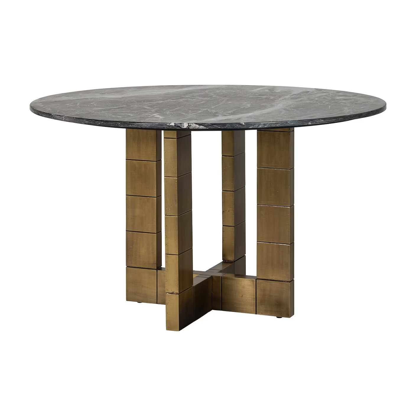Richmond Interiors Collada Ronde Eettafel Marmer - Brons - Breedte: 130 cm