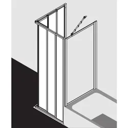 Kermi Gleittür-Eckeinstieg Nova 2000 80x185, silber, Kerolan Fontana, 3-teilig