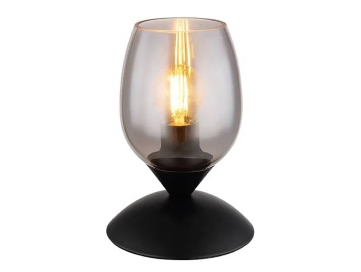 Tischlampe Nachttischlampe Tischleuchte Rauchglas Touch Schlafzimmerlampe H 18cm