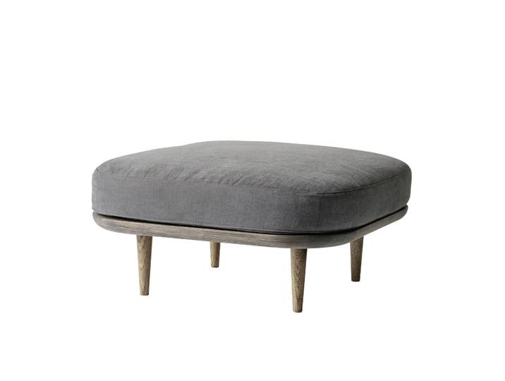 &Tradition Pouf Fly SC9 chêne huilé fumé + tissu gris